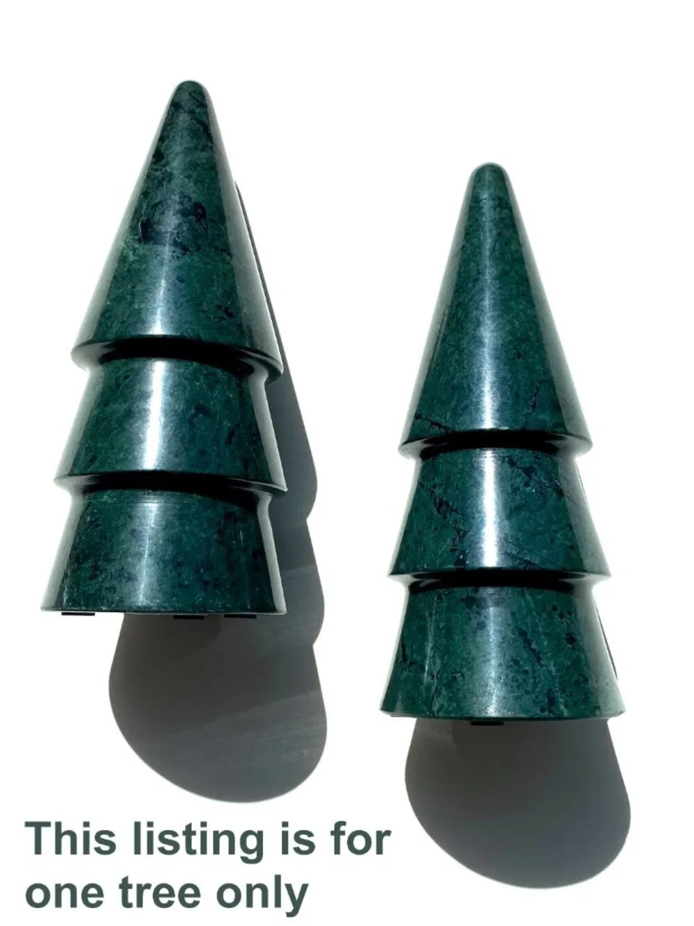 One green marble tree “A”. Modern holiday décor, from Crate & Barrel. NWT.